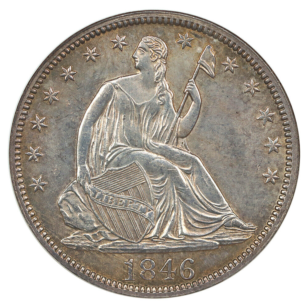 1846 50C Tall Date NGC MS62 - Liberty Seated Half Dollar - Better Die Variety