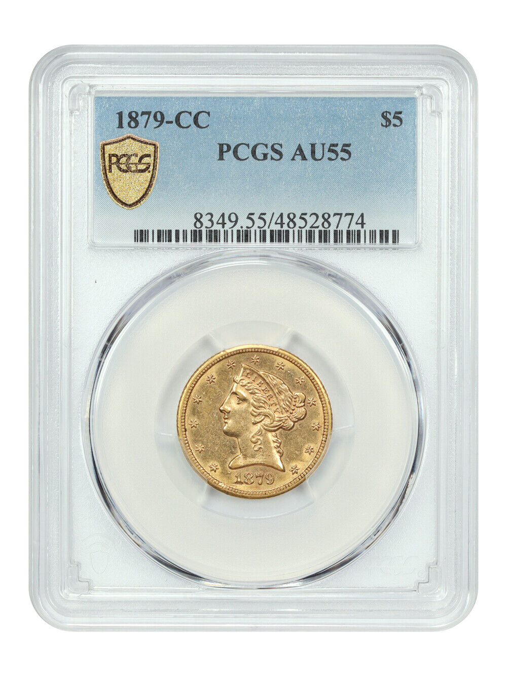 1879-CC $5 PCGS AU55