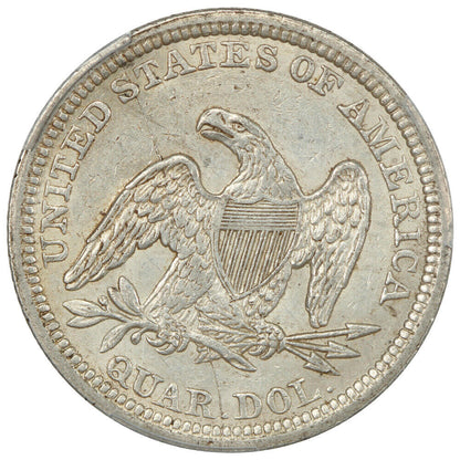 1845 25C PCGS AU55 - Liberty Seated Quarter