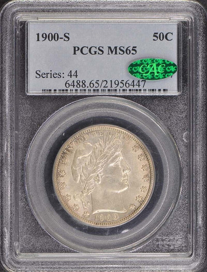 1900-S 50C Barber Half Dollar PCGS MS65 (CAC)