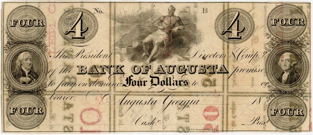 1860s $4 Augusta, GA PMG Choice AU58 EPQ (Remainder)