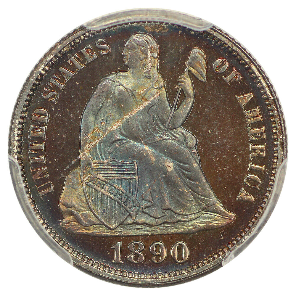 1890 10C PCGS/CAC PR67 ex: D.L. Hansen