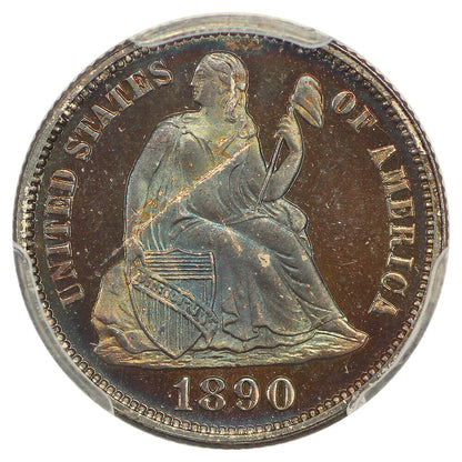 1890 10C PCGS/CAC PR67 ex: D.L. Hansen