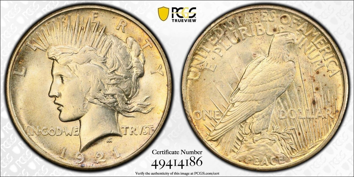 1921 P Peace Dollar PCGS AU-58 Peace