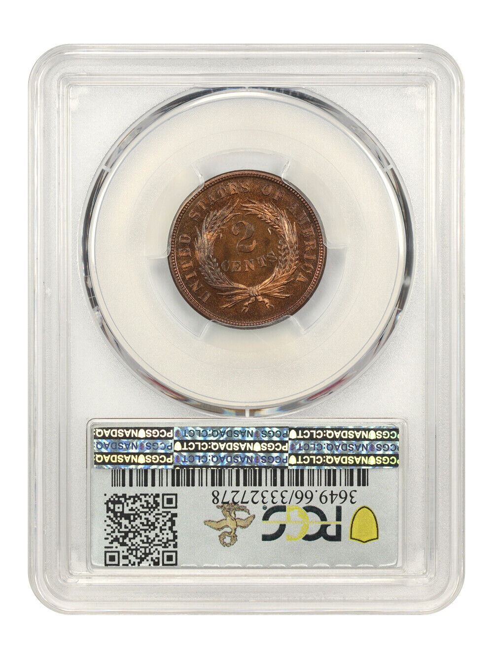 1872 2c PCGS Proof 66 RB ex: D.L. Hansen