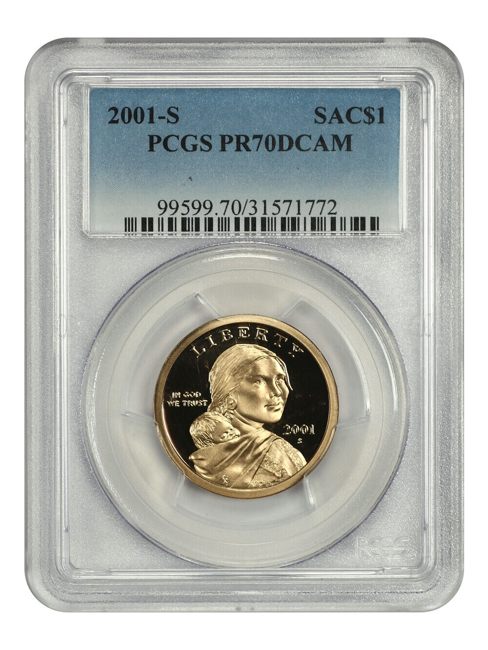 2001-S SAC$1 PCGS PR70DCAM - Sacagawea Dollar