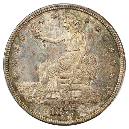 1877-S Trade $1 PCGS/CAC MS65+ ex: D.L. Hansen