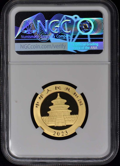 2023 China Gold Panda 5-Coin Set NGC MS70 1st Day Signed Silver Labels