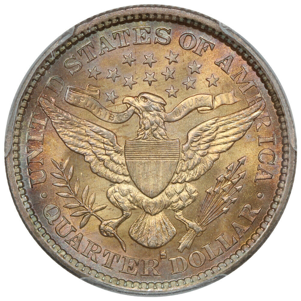 1893-S 25C PCGS/CAC MS65+ ex: D.L. Hansen - Barber Quarter