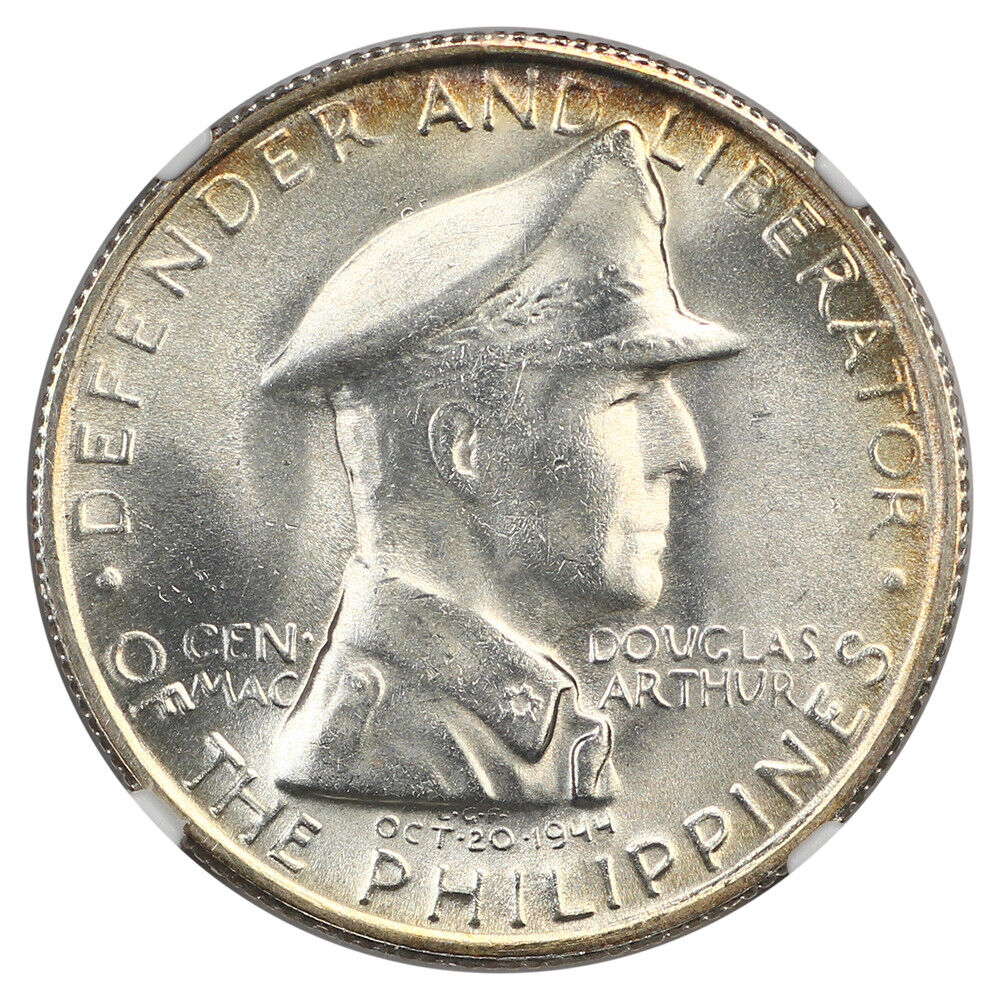 1947S Philippine Peso Douglas MacArthur NGC MS 65