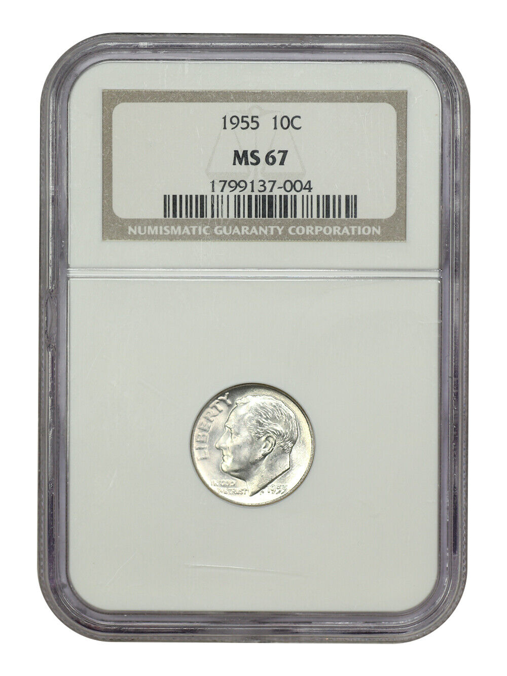 1955 10C NGC MS67 - Roosevelt Dime