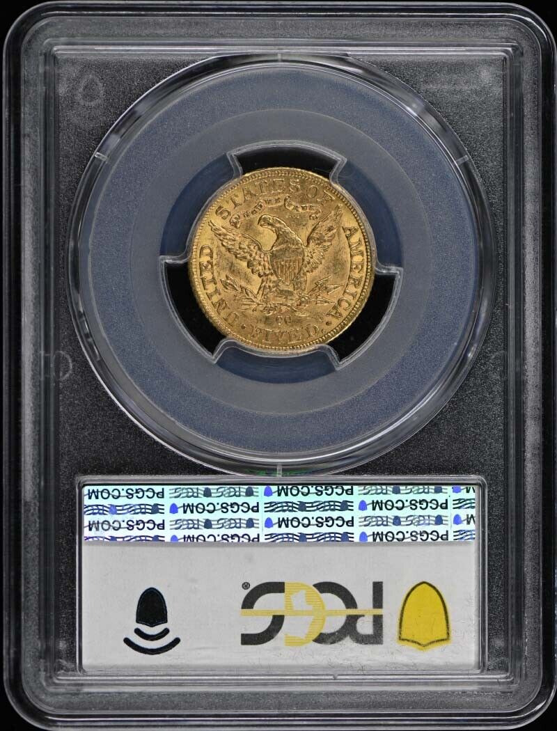 1890-CC $5 Liberty Head Half Eagle PCGS MS62