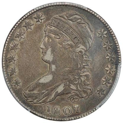 1807 50C PCGS/CAC XF40 (Large Stars, 50/20) - Capped Bust Half Dollar