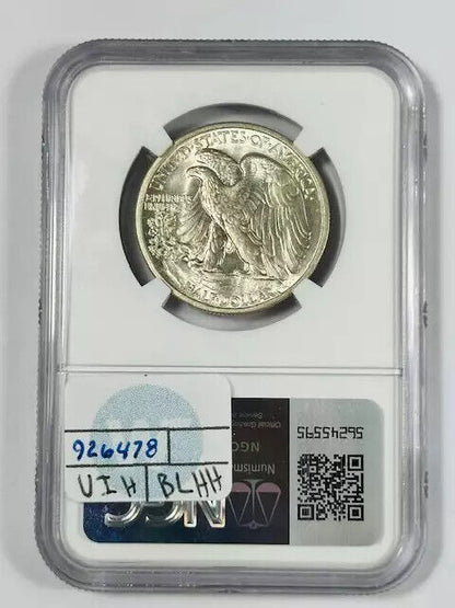 1934 S Walking Liberty Half Dollar NGC MS-64 Sight White