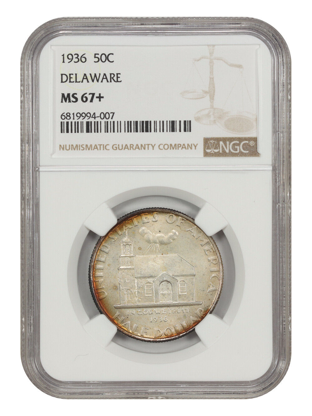 1936 50C Delaware NGC MS67+ - Classic Silver Commemorative