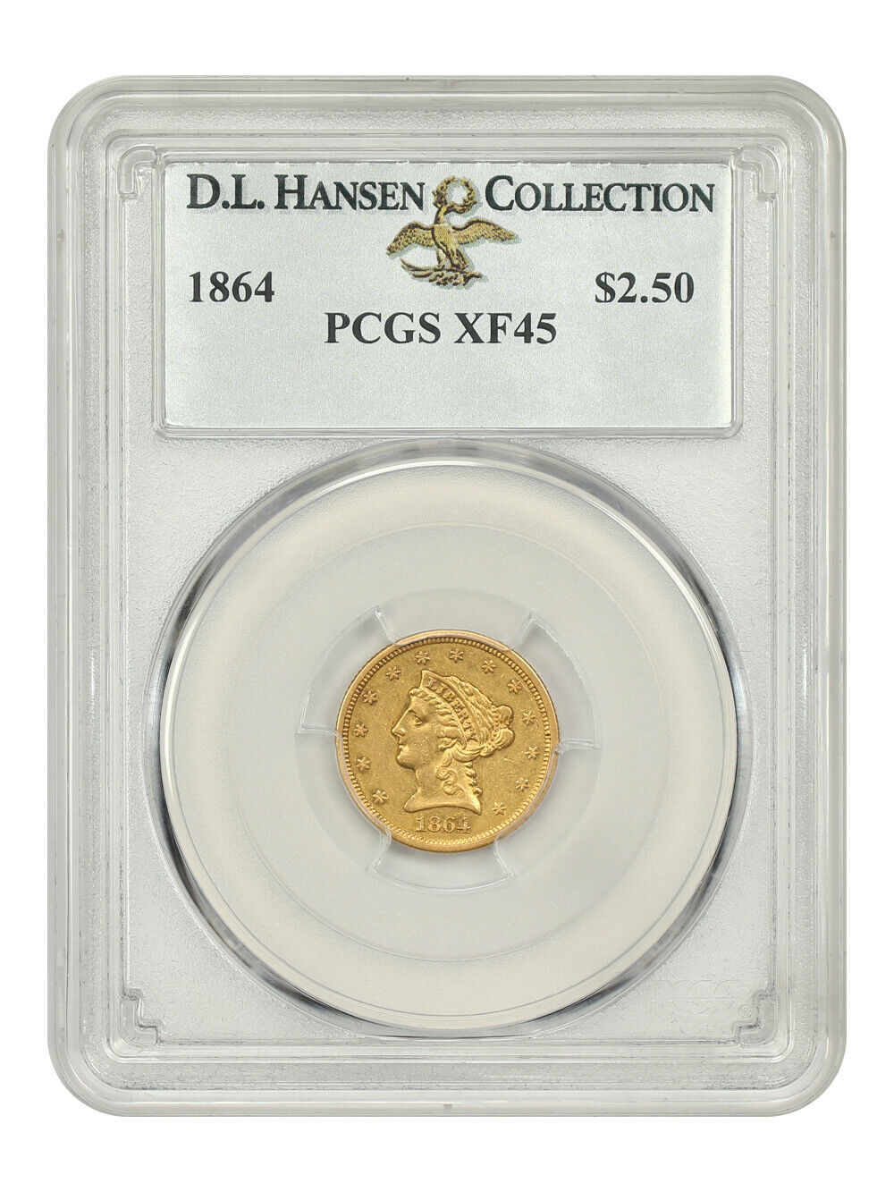 1864 $2.50 PCGS XF45 ex: D.L. Hansen - Liberty Head $2.5