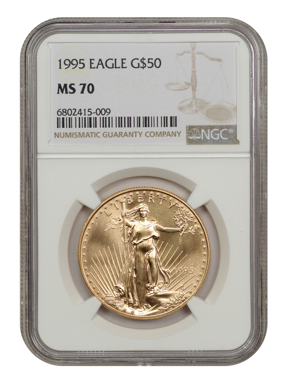 1995 $50 Gold Eagle NGC MS70