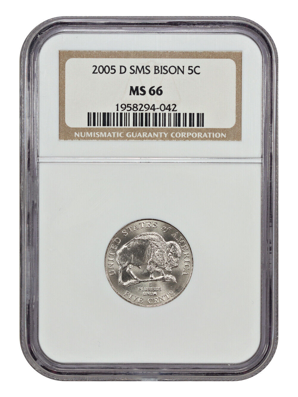 2005-D 5C Bison NGC SP66 (Satin Finish) - Jefferson Nickel