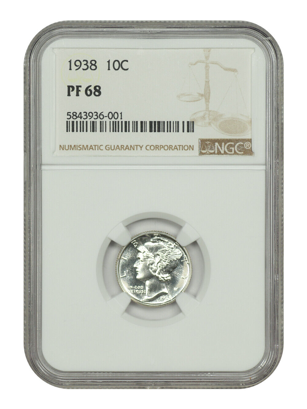 1938 10C NGC PR68 - Mercury Dime