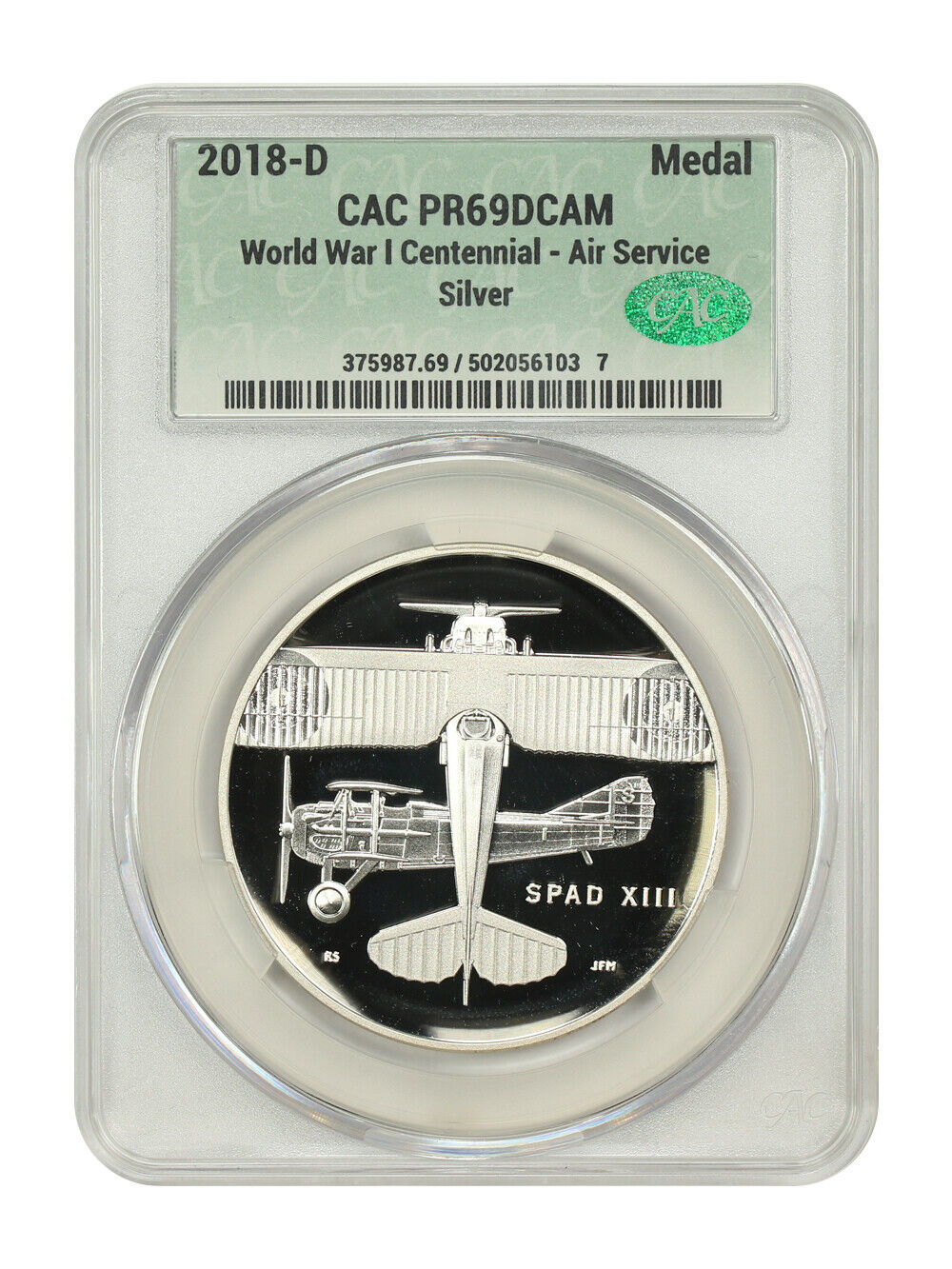 2018-D Medal WWI Centennial CACG PR69DCAM (Air Service) - U.S. Mint Medals