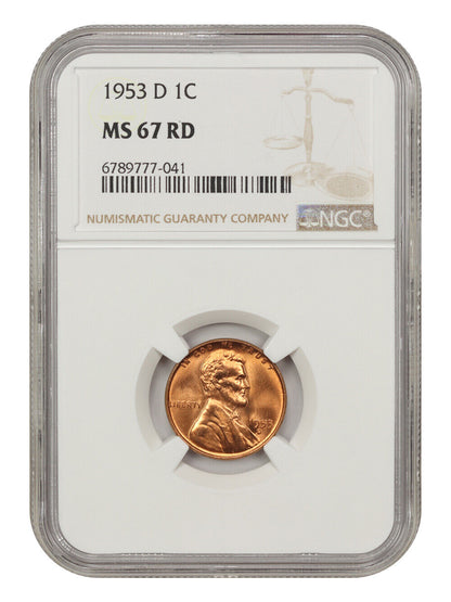 1953-D 1C NGC MS67RD