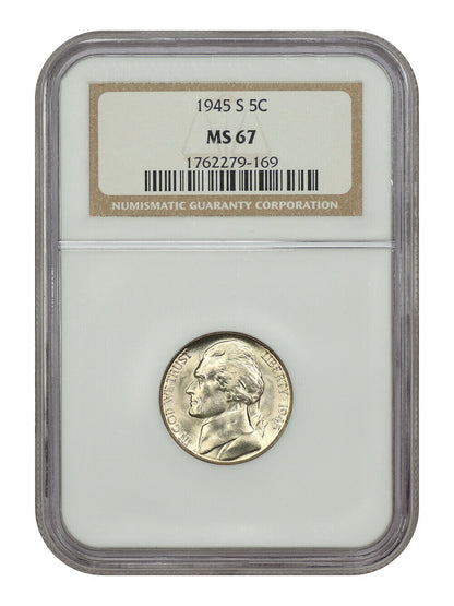 1945-S 5C NGC MS67 - Jefferson Nickel