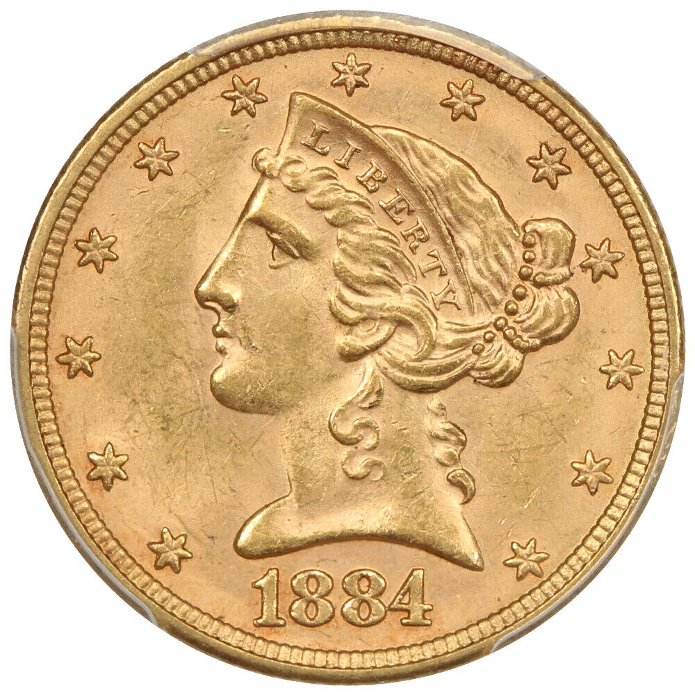 1884 $5 PCGS MS63 - Liberty Head $5