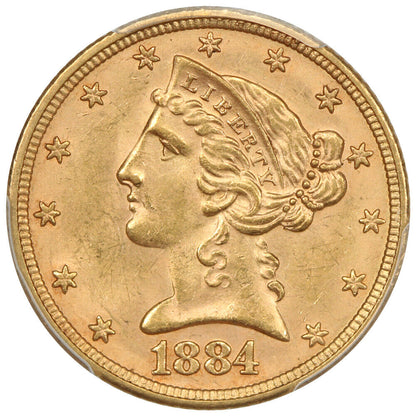 1884 $5 PCGS MS63 - Liberty Head $5