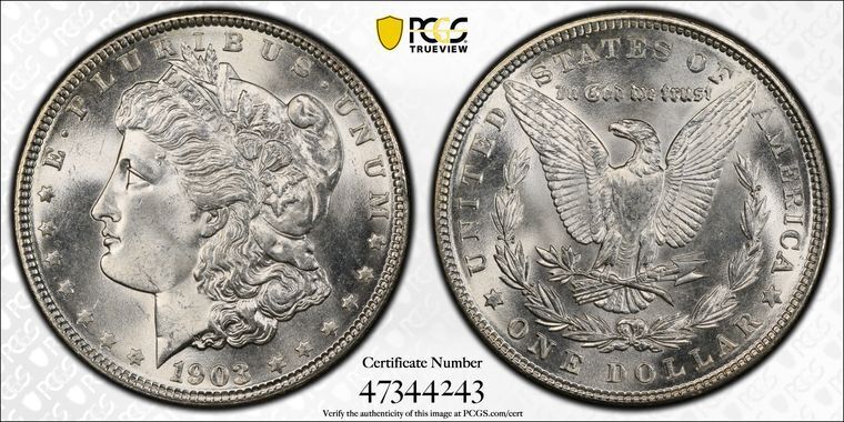 1903 $1 Morgan Dollar PCGS MS67