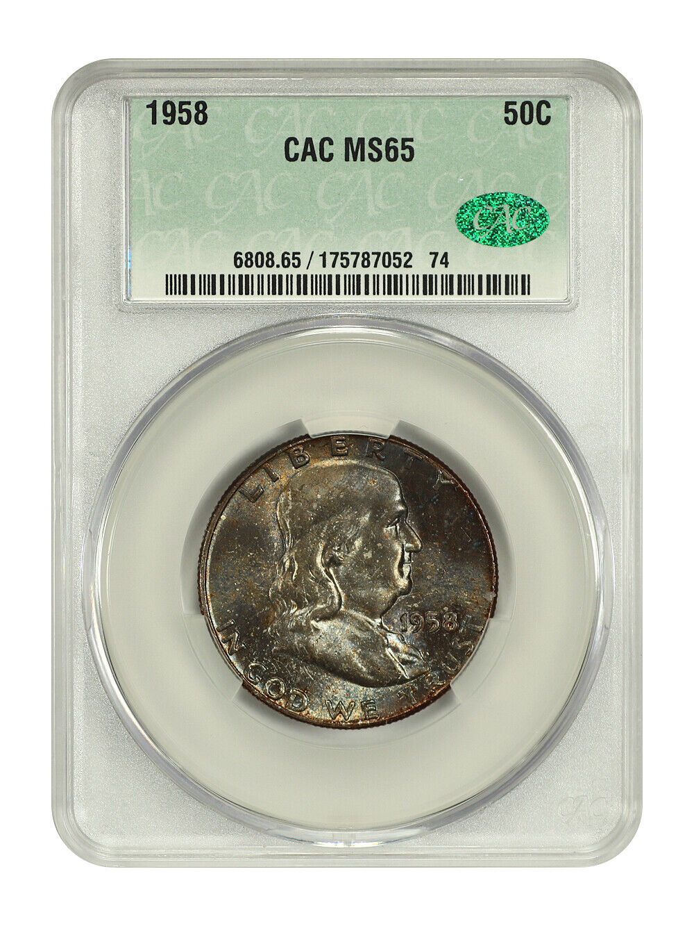 1958 50C CACG MS65 - Franklin Half Dollar