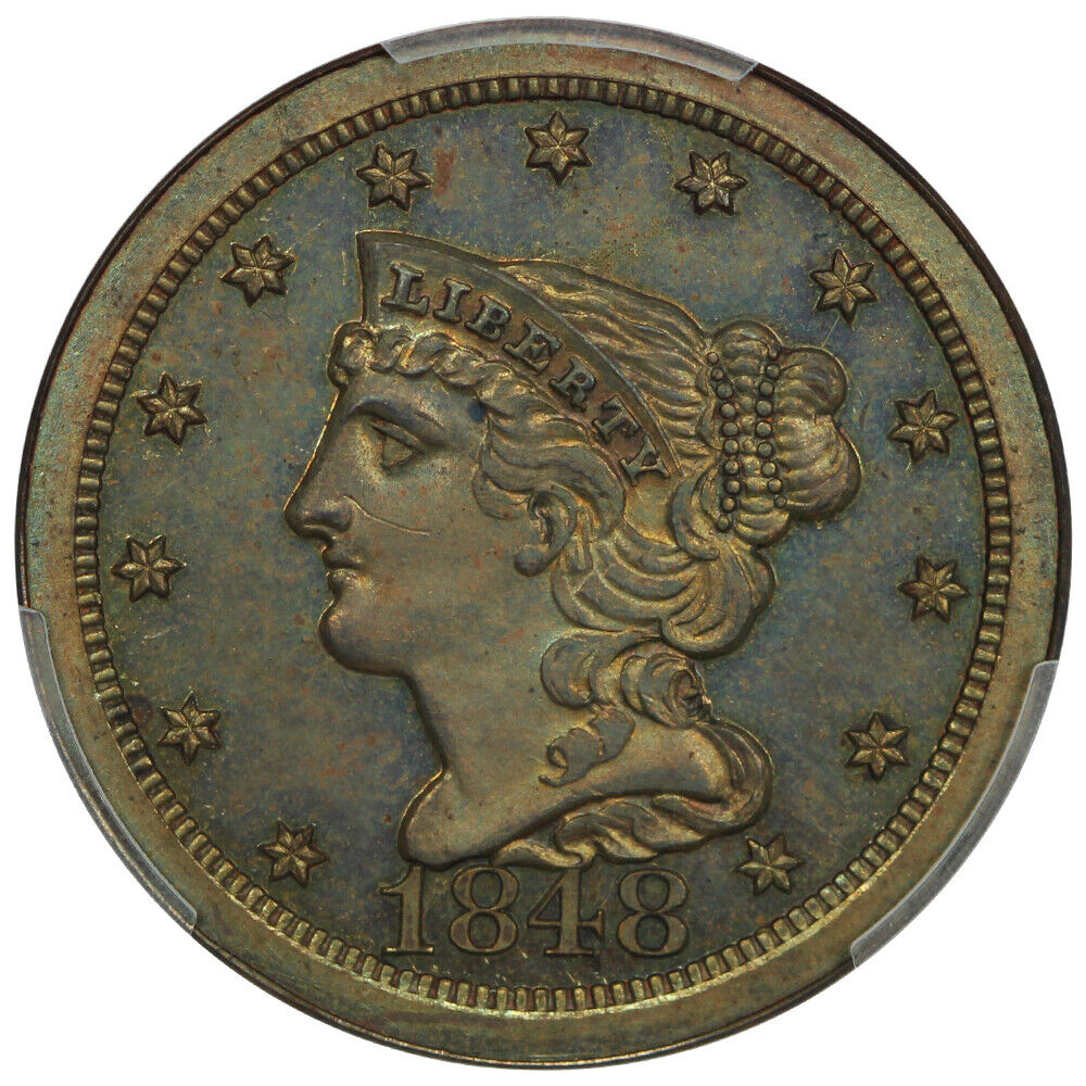 1848 1/2C PCGS PR65BN (Restrike) ex: D.L. Hansen