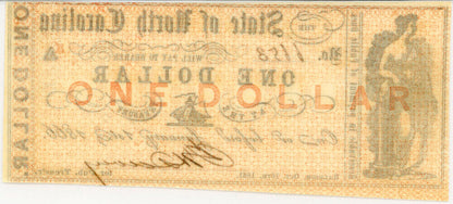 1861 $1 Raleigh, NC PMG Choice UNC 63 EPQ