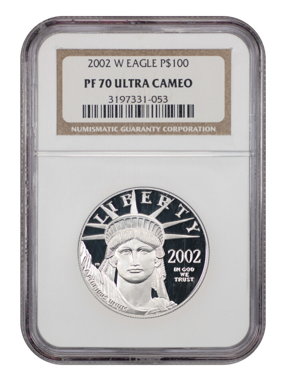 2002-W $100 Statue of Liberty NGC PR70DCAM