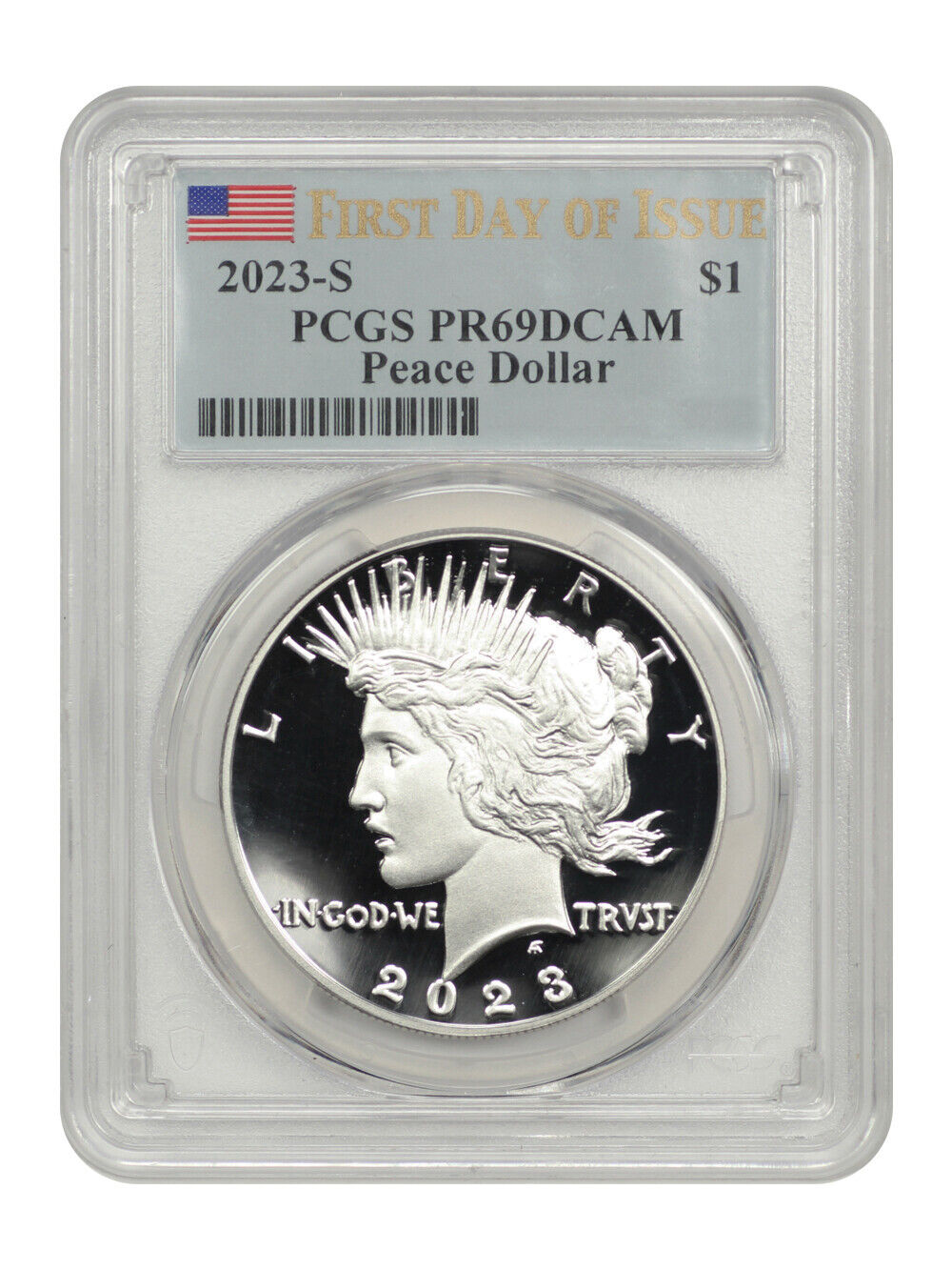 2023-S $1 Peace Dollar PCGS PR69DCAM (First Day of Issue)