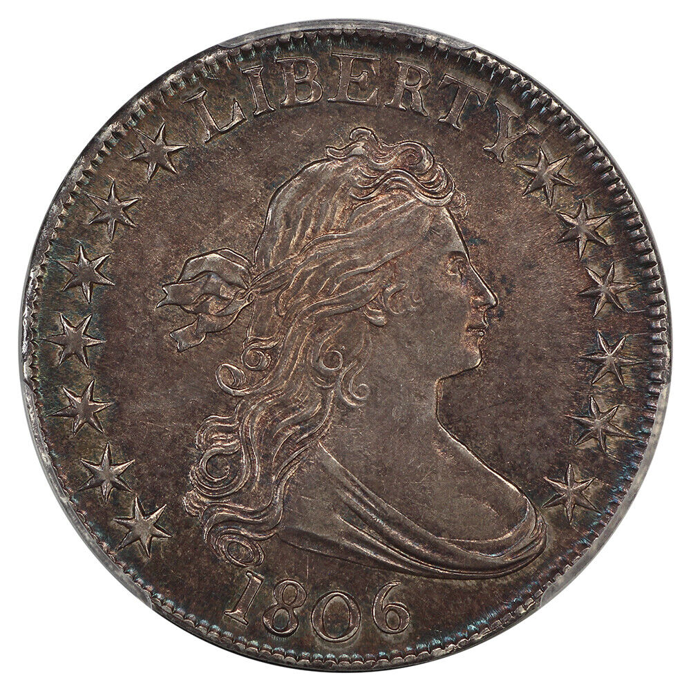 1806 50C PCGS MS64 (O-109, Pointed 6, No Stem)