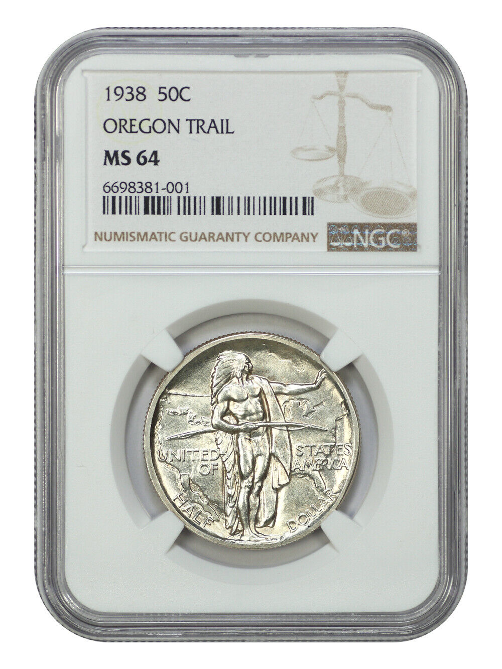 1938 50C Oregon NGC MS64 - Classic Silver Commemorative - Low Mintage Issue