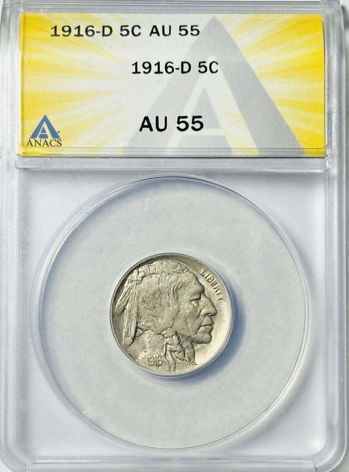 1916 D Buffalo Nickel ANACS AU-55