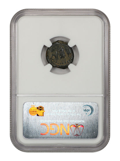 Ancient Roman: Herod Agrippa (AD 37-44) AE Prutah NGC Fine