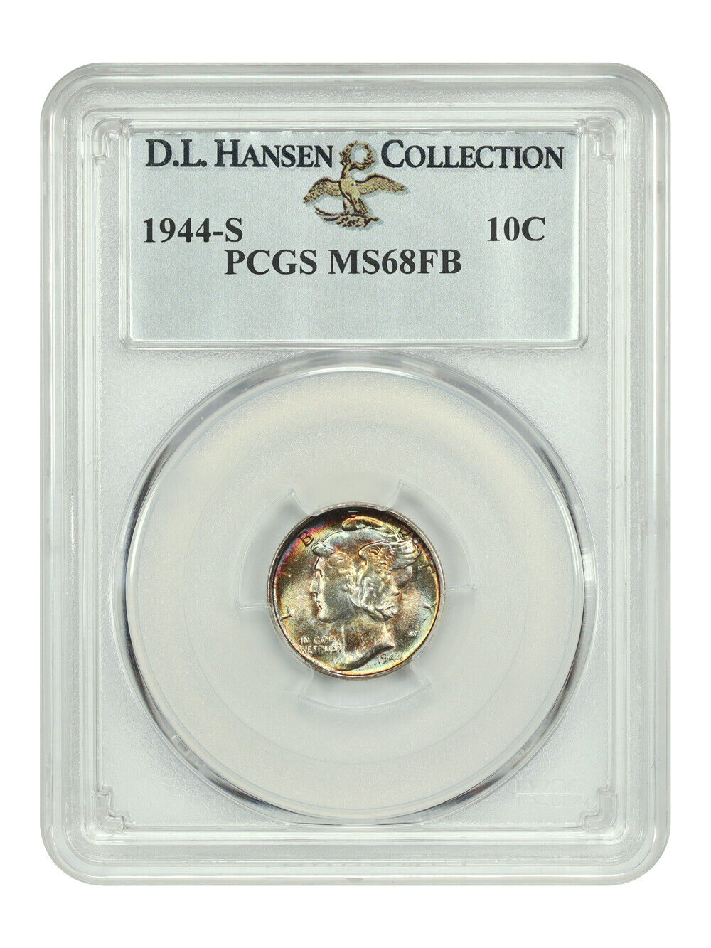 1944-S 10C PCGS MS68FB ex: D.L. Hansen