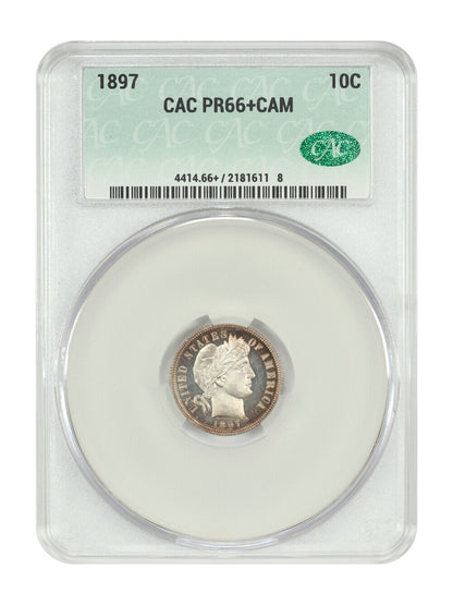 1897 10C CACG PR66+CAM - Barber Dime - Attractive Gem Proof