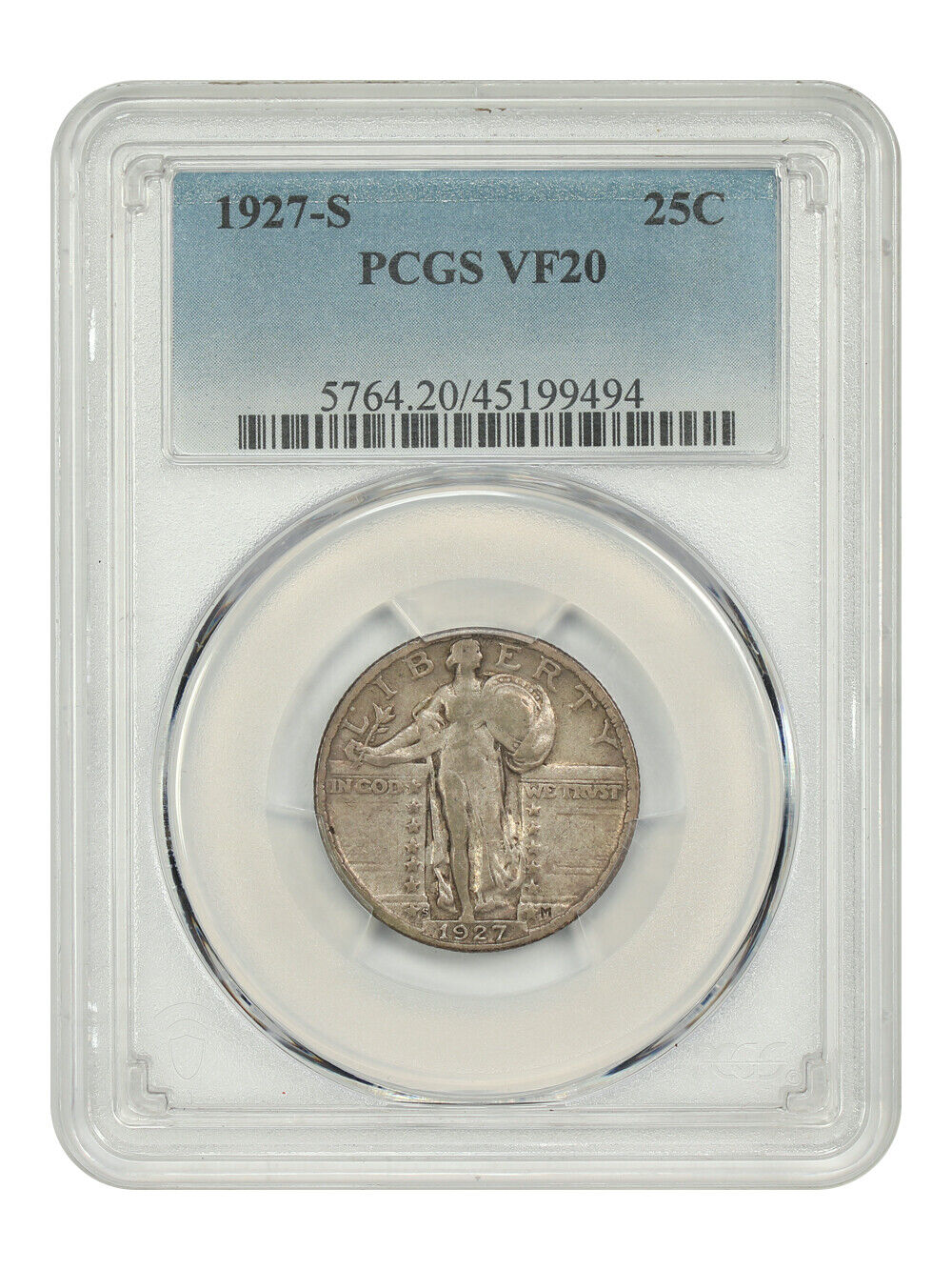 1927-S 25C PCGS VF20 - Standing Liberty Quarter - Key Date