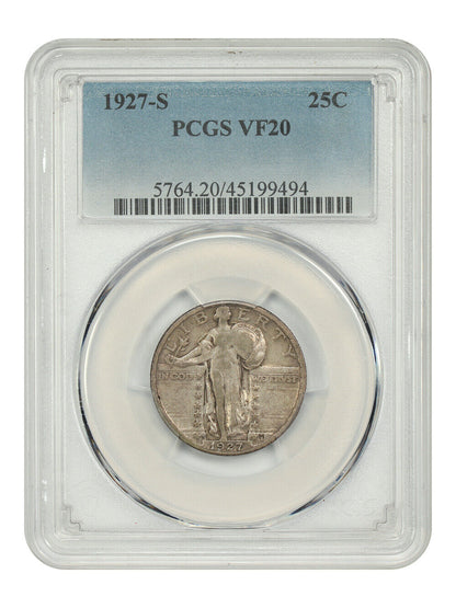 1927-S 25C PCGS VF20 - Standing Liberty Quarter - Key Date