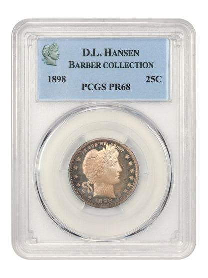 1898 25c PCGS Proof 68 ex: D.L. Hansen