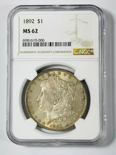 1892 P Morgan Silver Dollar NGC MS-62