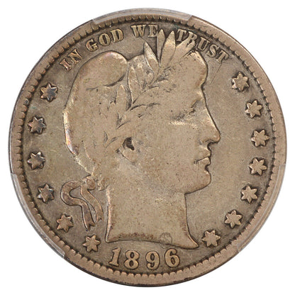 1896-S 25C PCGS VG10 - Barber Quarter - Famous Key Date