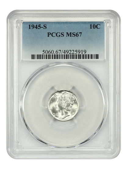 1945-S 10C PCGS MS67