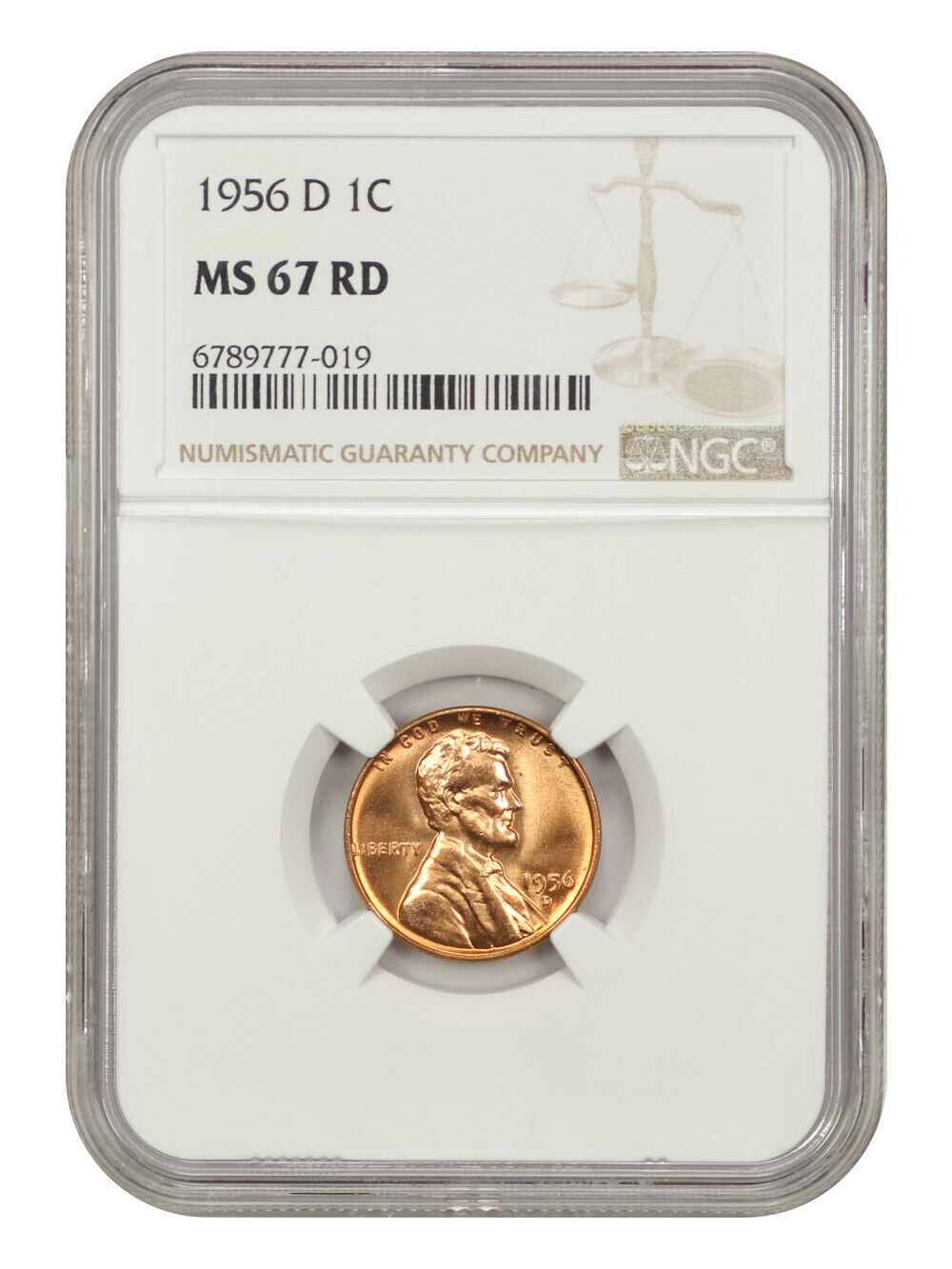 1956-D 1C NGC MS67RD