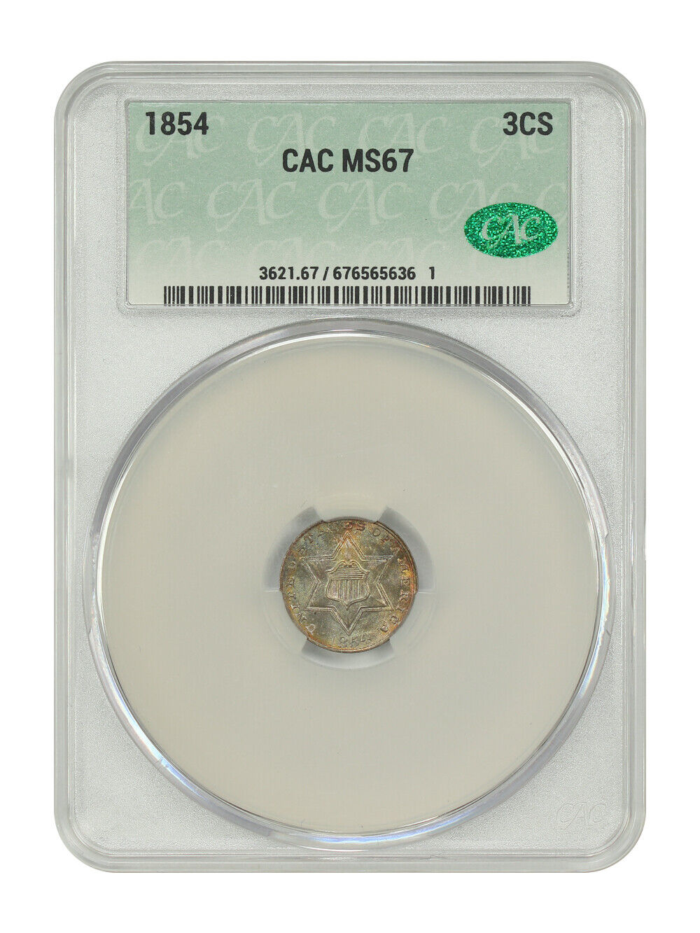 1854 3CS CACG MS67 - Three Cent Silver - Registry Worthy