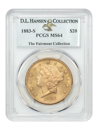 1883-S $20 PCGS MS64 ex: D.L. Hansen