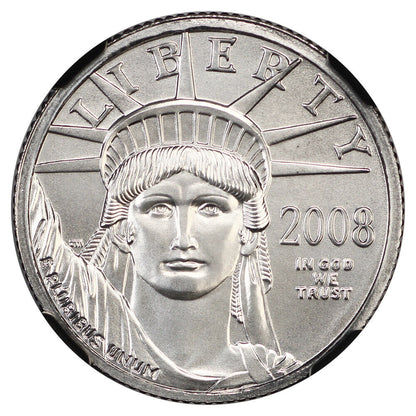 2008 $25 Statue of Liberty NGCX Mint State 10 (Vaultbox - Series 2)